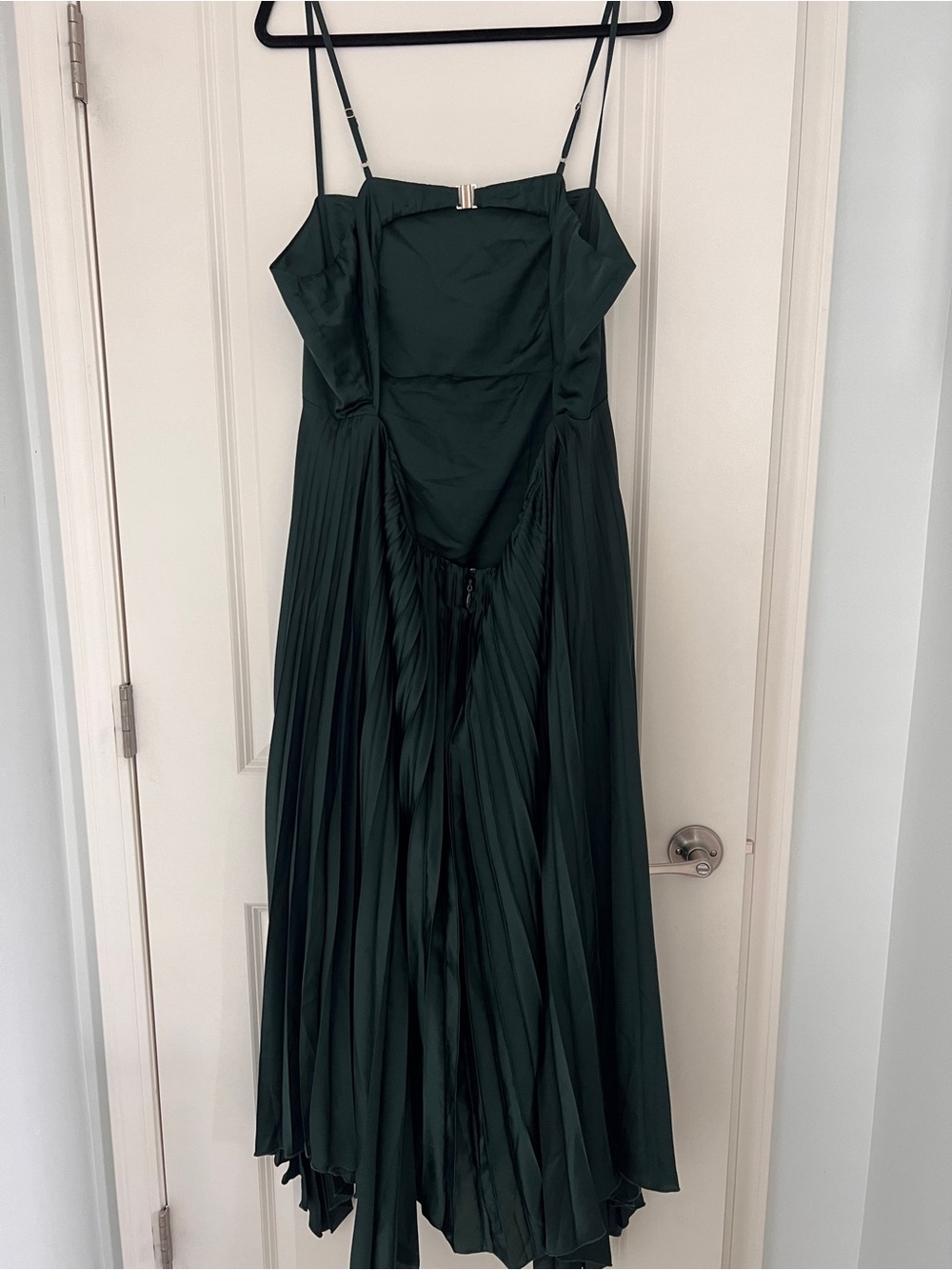 Abercrombie & Fitch Giselle Pleated Cutout Maxi Dress Green XXL - Picture 4 of 5